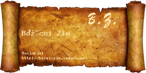 Bécsi Zia névjegykártya